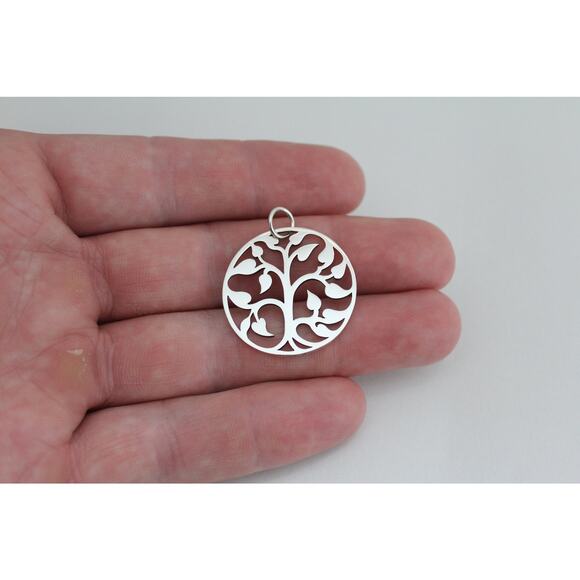 Sterling Silver Openwork Tree of Life Charm, Silver Openwork Tree of Life Charm - Picture 2 of 4
